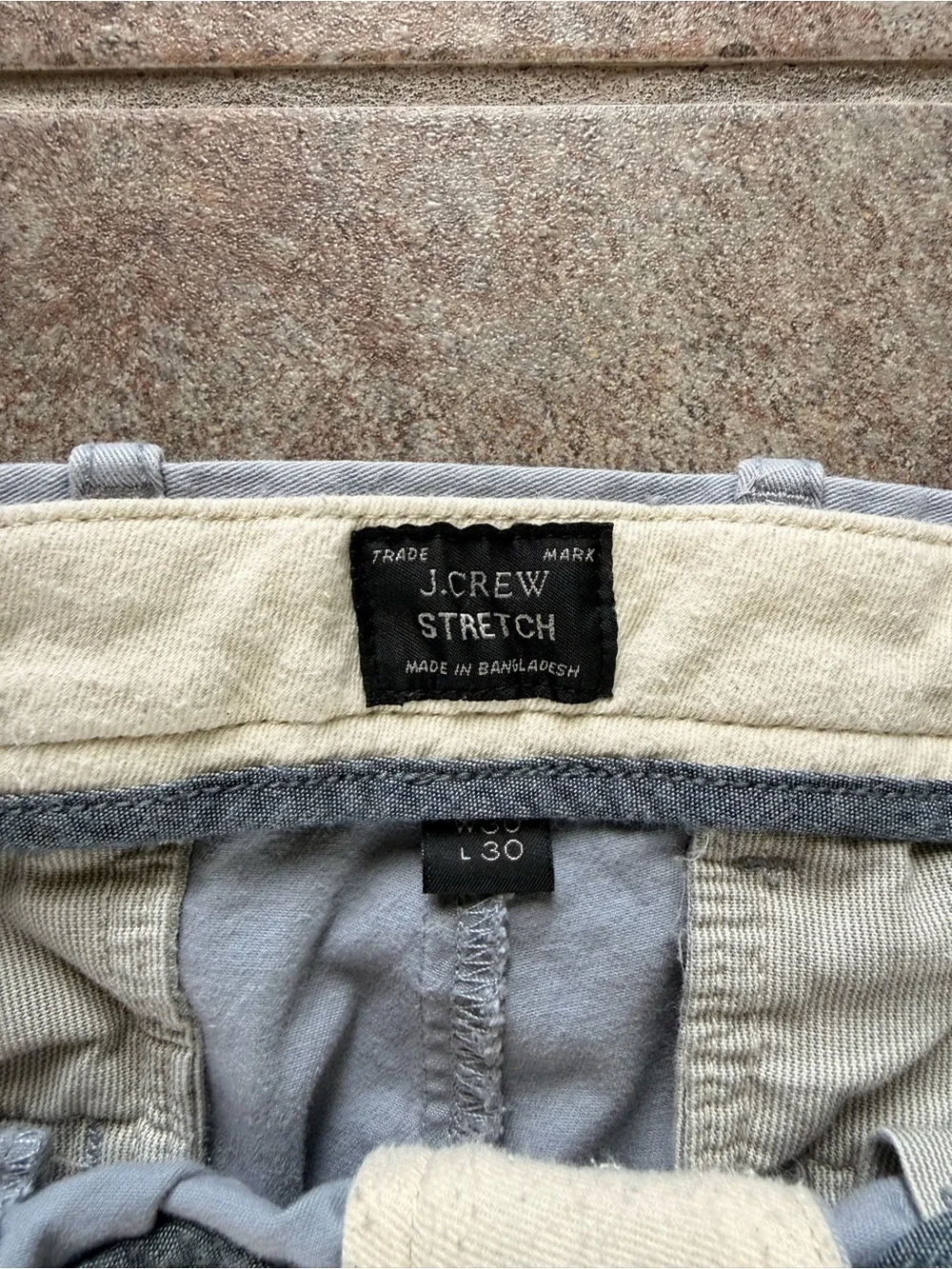 J. Crew Men's Light Graphite Straight-fit Stretch Chino Pants 30x30